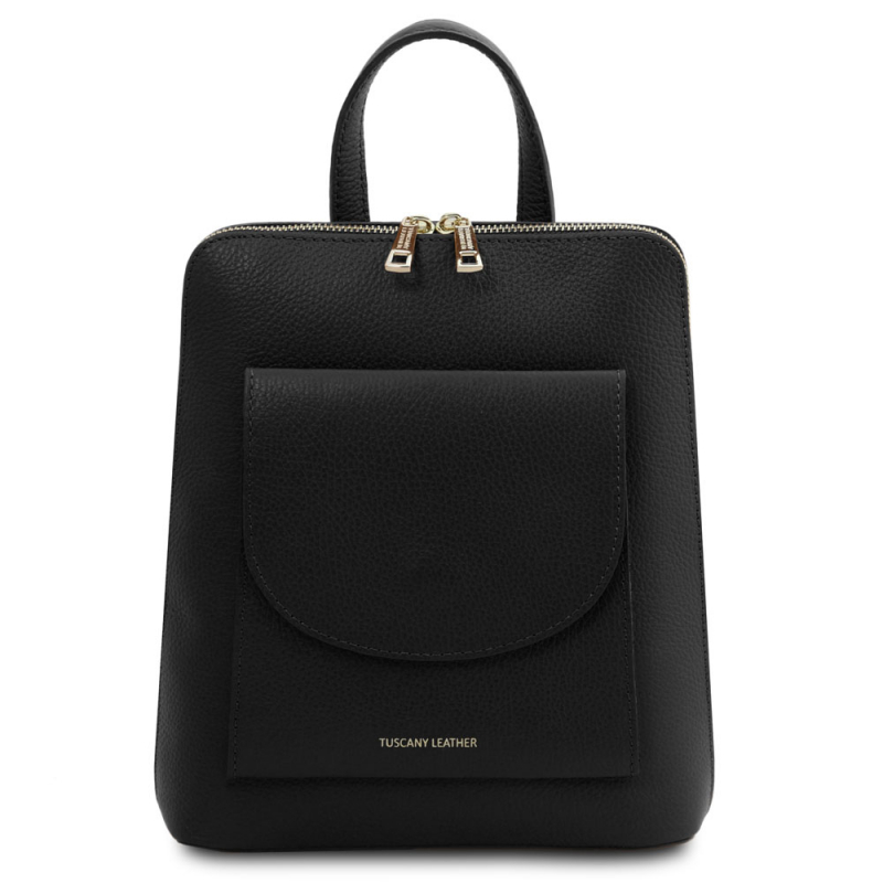 Tuscany Leather Damen-Rucksack klein schwarz Tuscany Leather Damen-Rucksack klein schwarz