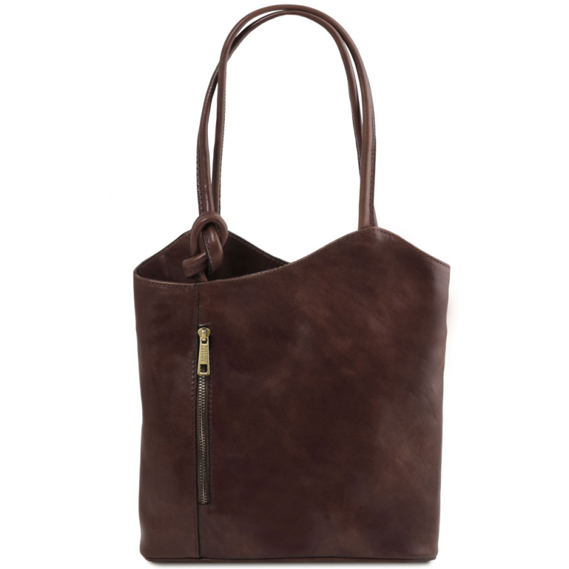 Leder Schultertasche Rucksack Patty dunkelbraun Leder Schultertasche Rucksack Patty dunkelbraun