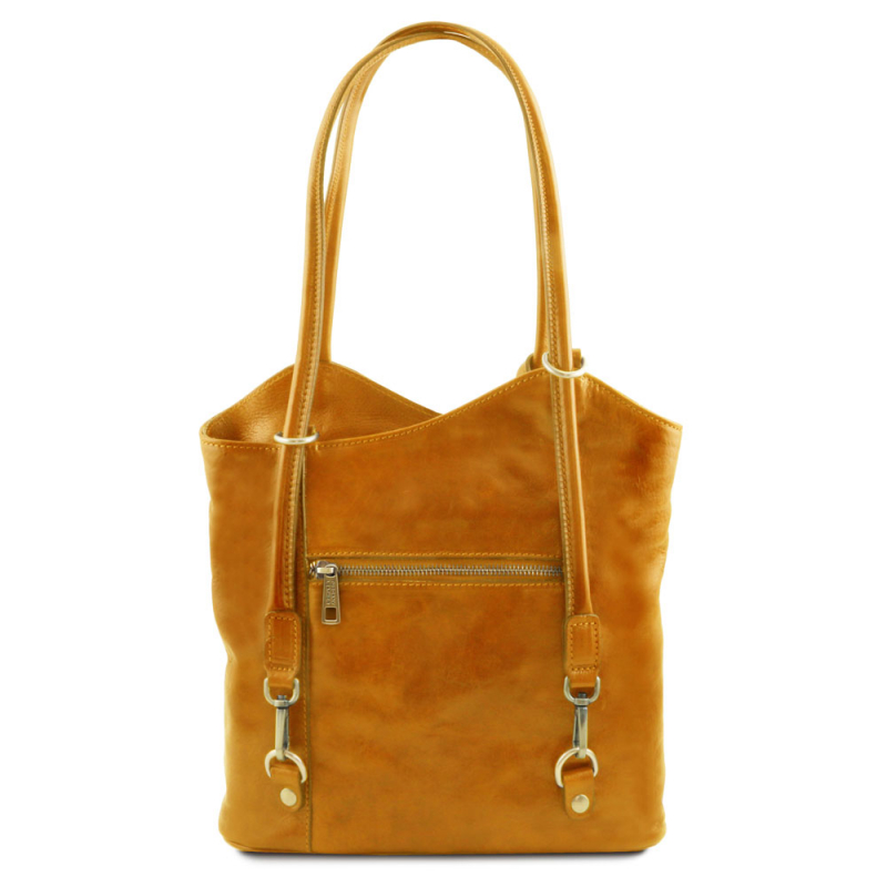 Leder Schultertasche Rucksack Patty Rückseite Leder Schultertasche Rucksack Patty Rückseite
