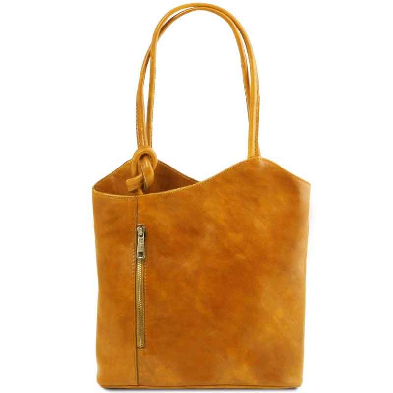 Leder Schultertasche Rucksack Patty Rucksack gelb Leder Schultertasche Rucksack Patty Rucksack gelb