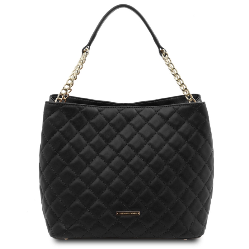Tuscany Leather Stepptasche Nappa schwarz Tuscany Leather Stepptasche Nappa schwarz