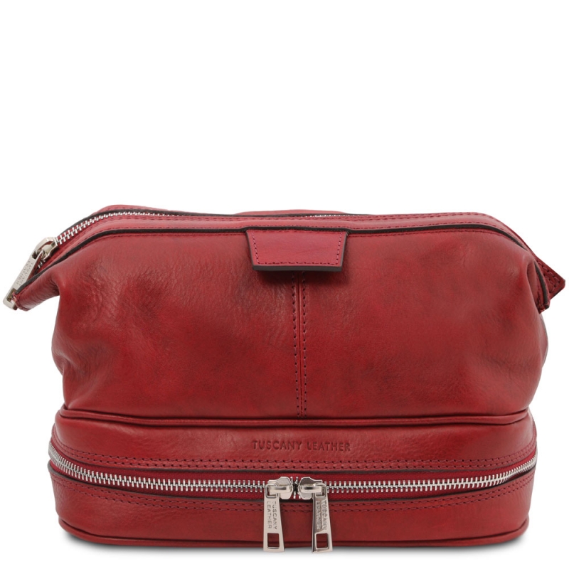 Tuscany Leather Leder Kulturtasche Jacob rot