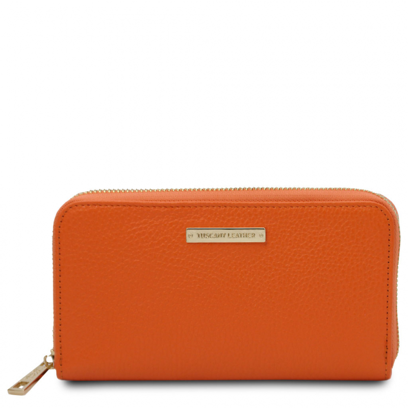 Tuscany Leather Damenbörse aus Leder orange