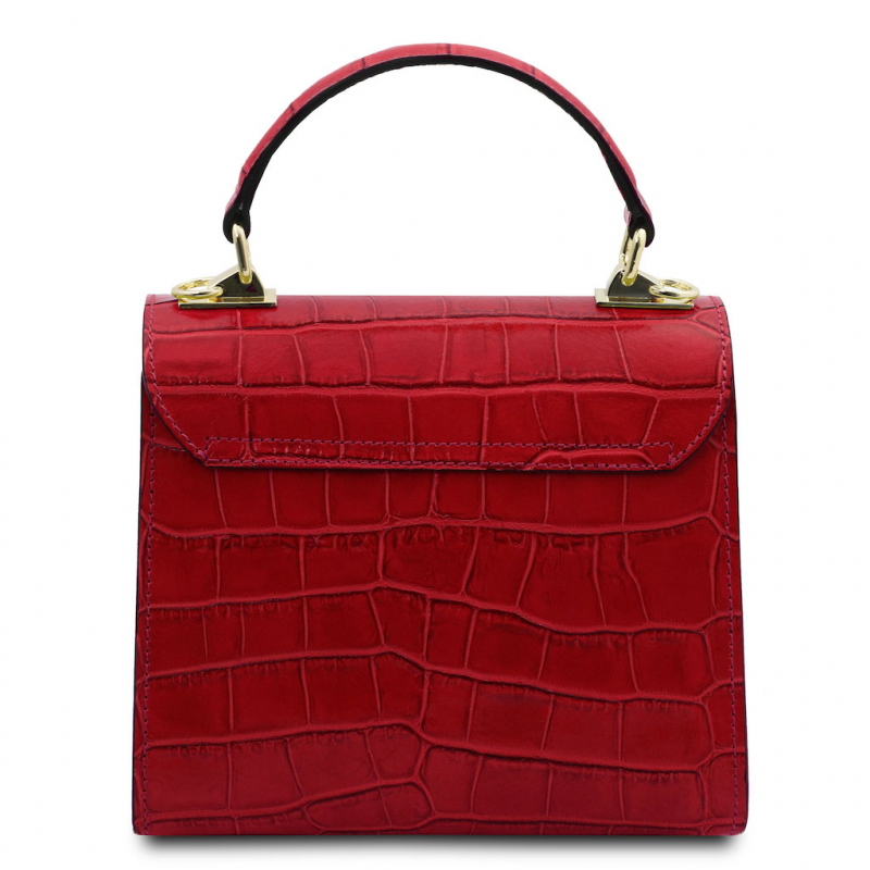 Mini-Handtasche "Atena" Kroko Rückseite Mini-Handtasche "Atena" Kroko Rückseite