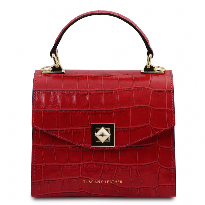 Mini-Handtasche "Atena" Kroko rot Mini-Handtasche "Atena" Kroko rot