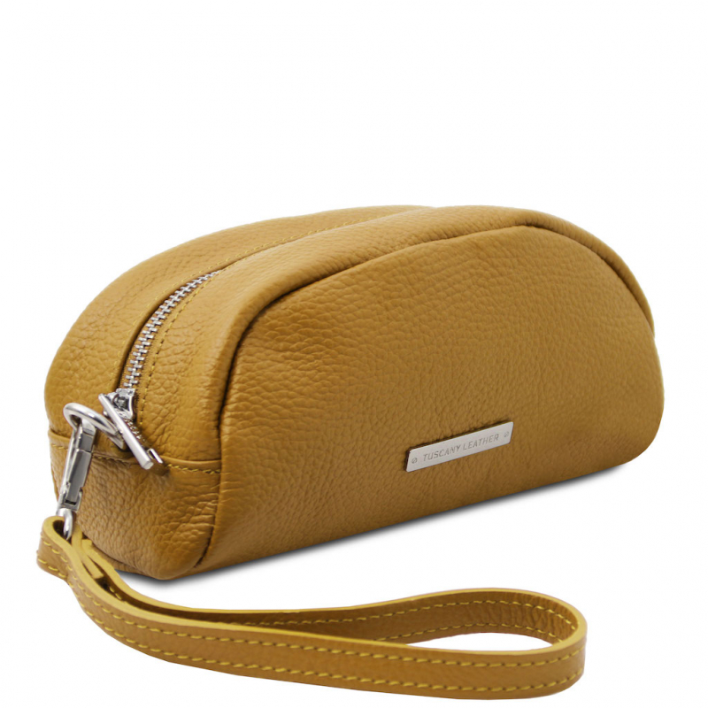 Tuscany Leather Kosmetiktasche Clutch Senf Tuscany Leather Kosmetiktasche Clutch Senf