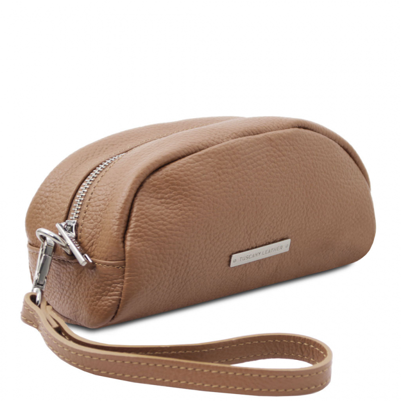 Tuscany Leather Kosmetiktasche Clutch taupe Tuscany Leather Kosmetiktasche Clutch taupe