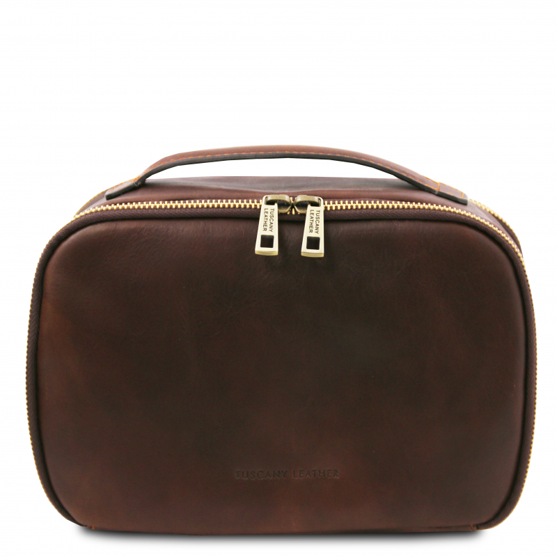 Tuscany Leather Kulturtasche aus Leder "Marvin" dunkelbraun Tuscany Leather Kulturtasche aus Leder "Marvin" dunkelbraun