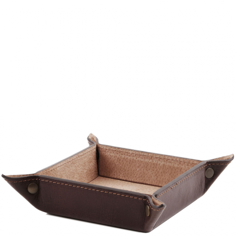 Lederschale gross 17 cm Dunkelbraun Lederschale gross 17 cm Dunkelbraun