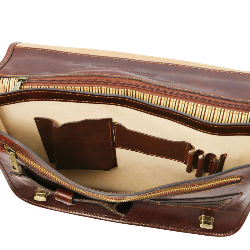 Tuscany Leather Messenger Aktentasche Siena Interieur