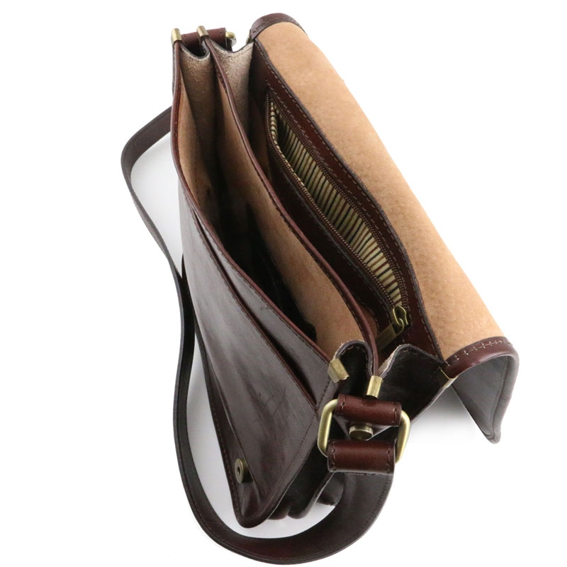 TL Messenger Leder-Umhängetasche braun Interieur-1 TL Messenger Leder-Umhängetasche braun Interieur-1