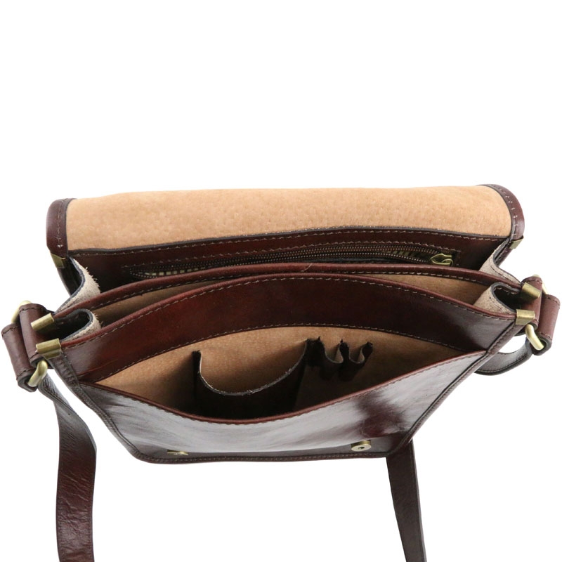 TL Messenger Leder-Umhängetasche braun Interieur TL Messenger Leder-Umhängetasche braun Interieur