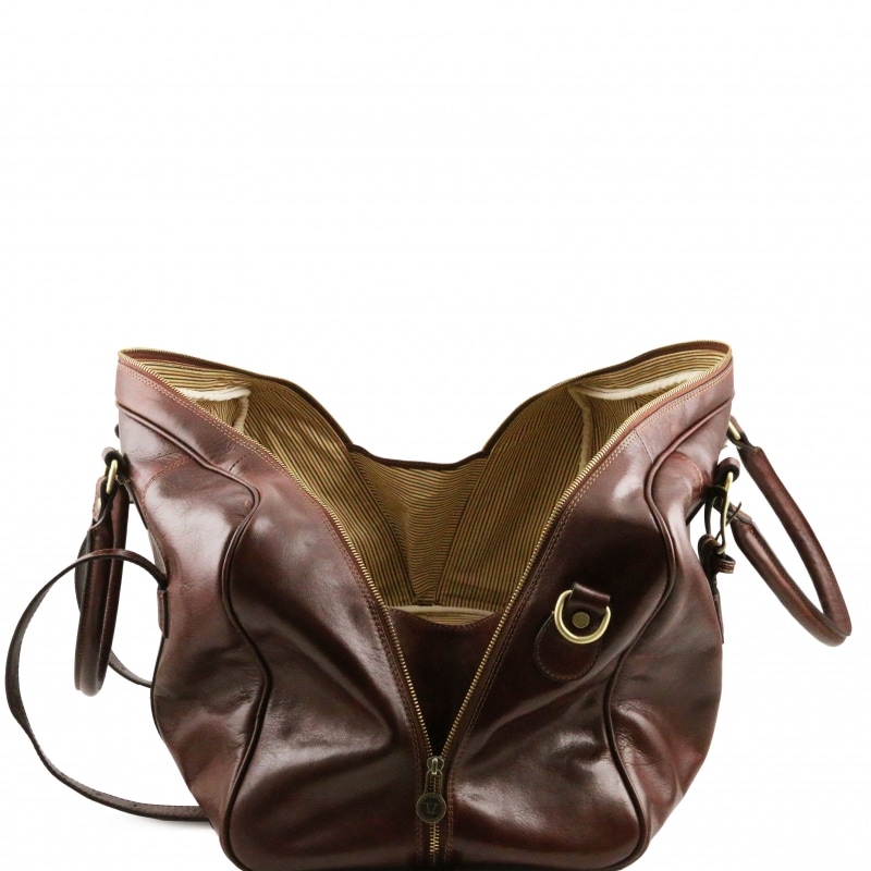 Große TL Voyager Leder Reisetasche mit Schnallen Seitenöffnung Große TL Voyager Leder Reisetasche mit Schnallen Seitenöffnung