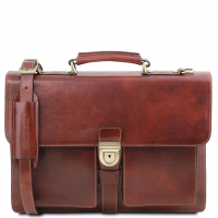 Leder Aktentasche Assisi braun