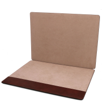 Schreibtischunterlage aus Leder aufklappbar braun Klappe