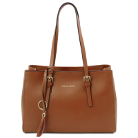 Tuscany Leather TL Bag Leder-Schultertasche cognac