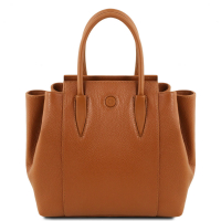Leder-Handtasche Tulipan cognac